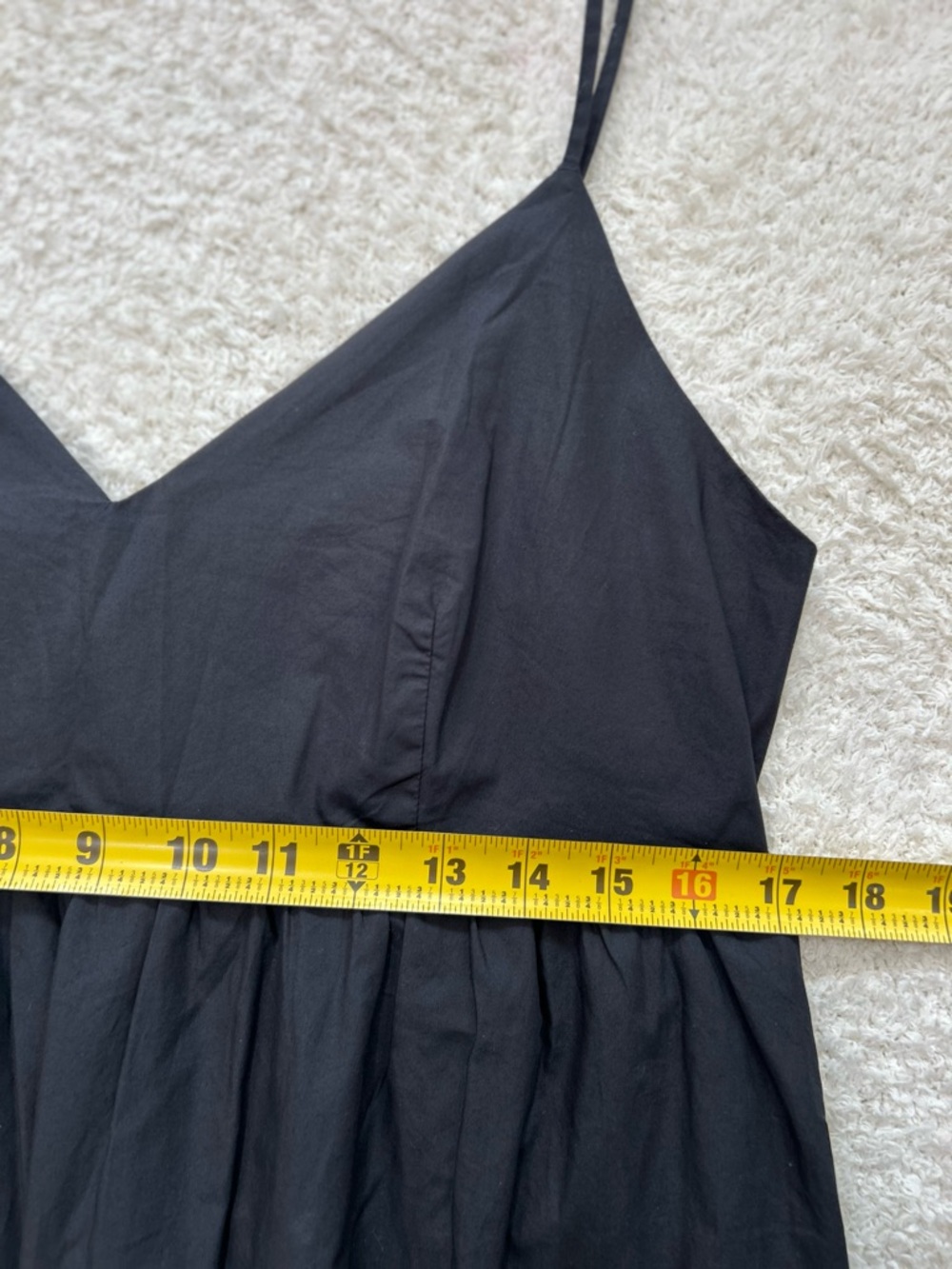 Quince Black Organic Cotton Poplin Sleeveless Maxi Dress V-Neck Size M NWT Beach - Picture 9 of 12
